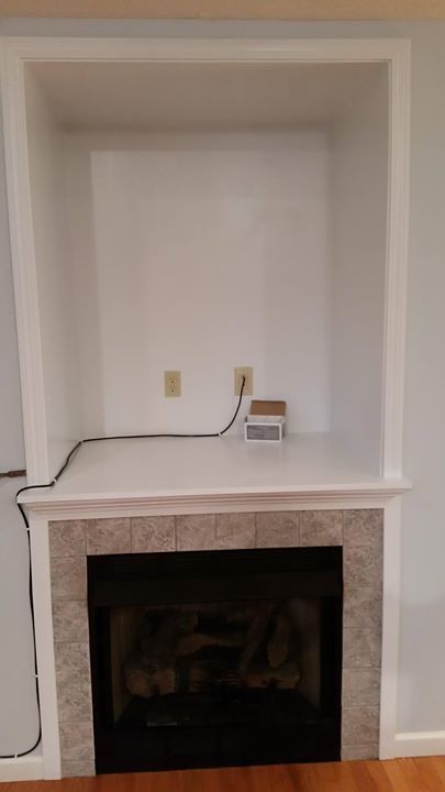 I turned a old tV nook into a fireplace mantel with a hidden door for electronics Check out the full project http://ift.tt/2eXkFBt Don't Forget to Like Comment and Share! - http://ift.tt/1HQJd81 Tv Niche Makeover, Niche Makeover, Tv Nook Makeover, Nook Makeover, Tv Niche, Tv Nook, Hidden Door, Bachelor Of Fine Arts, Updating House