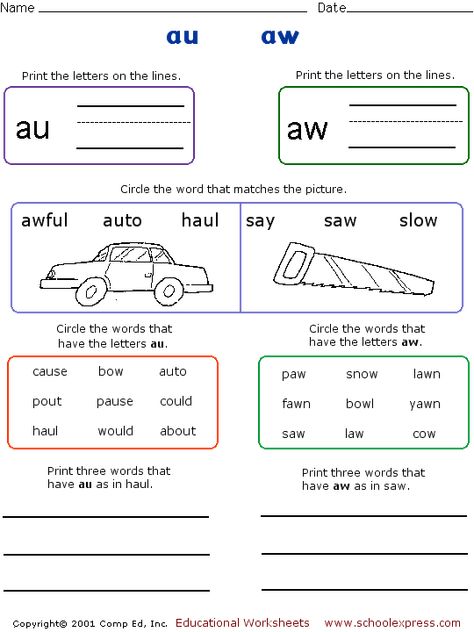 Aw Phonics, 1st Grade Reading Worksheets, Secret Stories, Vowel Digraphs, Study Hall, Word Family Worksheets, Family Worksheet, Teacher Helper, Reading Street