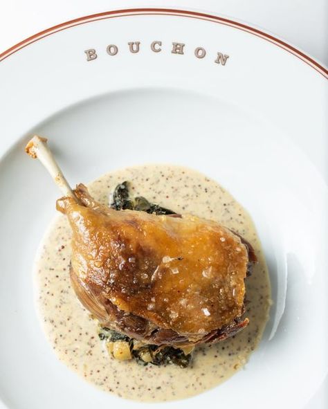 Bouchon Bistro on Instagram: "Confit de Canard. A French classic that never goes out of style! Served with kale & whole grain mustard jus. . Visit us in #Yountville with reservations available on @ExploreTock.⁣ Or, visit us at @VenetianVegas in #LasVegas with reservations available on @sevenrooms." Brasserie Food, French Bistro Kitchen, Wine Bistro, Whole Grain Mustard, Fall Dinners, Bistro Kitchen, Bistro Food, Turkey Dishes, French Classic