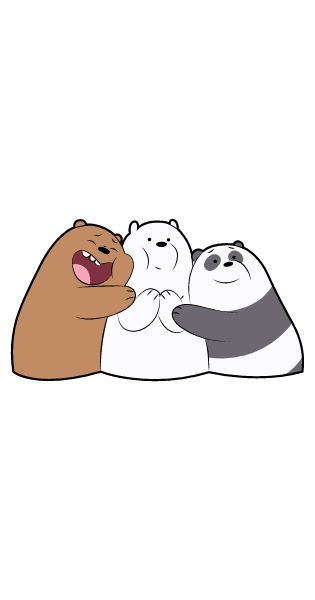 Sticker with 3 brothers bears who are hugging. Rather, Grizz and Panda hugs Ice Bear.. #hugs #cartoon #WeBare Bears Hugs Cartoon, We Bare Bears Printable Stickers, Polar Bear From We Bare Bears, We Bare Bears Stickers Printable Set, Stickers We Bare Bears, We Bare Bears Panda And Ice Bear, Hugs Sticker, Polar Bear Cartoon, Hug Cartoon