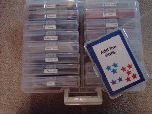 flashcard organizer How To Organize Flashcards, Flash Card Storage, Flashcard Storage, Organizing Cards Received, Unschooling Activities, Hardware Organizer Labels, Flashcard App, Mastery Learning, Learning Games For Kids