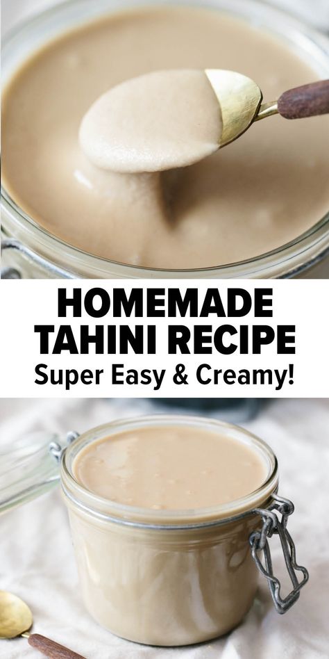 Alkaline Sauces, Downshiftology Recipes, Tahini Sauce Recipe, Paleo Sauces, Hummus Recipe Homemade, Homemade Tahini, Tahini Recipe, Food Knowledge, Basic Cooking