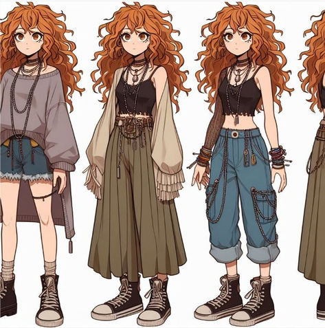 [ save & follow ] - (◍•ᴗ•◍) Character Design Outfits, Turn Around Character Design, Casual Fantasy Clothing, Outfit Ideas Drawing, Create Pin, Looks Hippie, Fashion 90s, Clothing Design Sketches, Beautiful Illustration