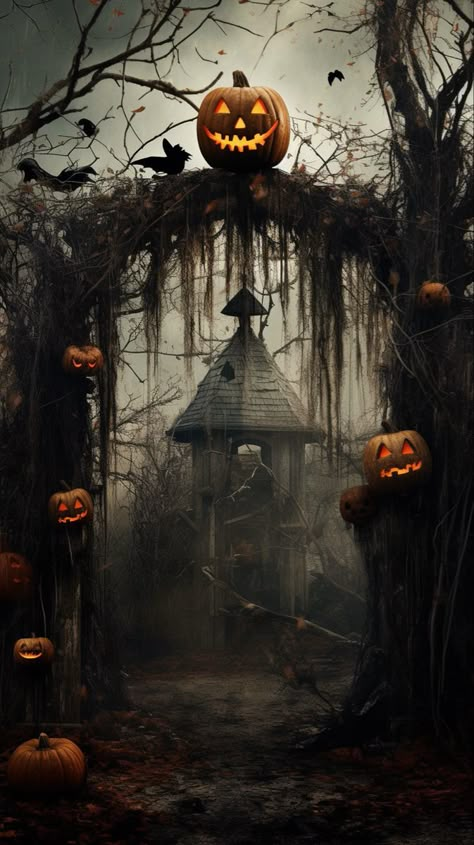 Fall And Halloween Aesthetic Wallpaper, Halloween Scene Ideas, Halloween Phone Wallpaper Dark, Scary Halloween Wallpaper Backgrounds, Halloween Creepy Aesthetic, Samhain Aesthetic Wallpaper, Creepy Halloween Backgrounds, Halloween Scary Aesthetic, Halloween Pictures Scary