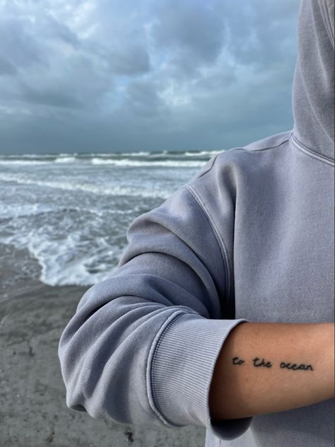 To The Ocean Tattoo, Ocean Saying Tattoo, As Free As The Ocean Tattoo, Tattoo Mar Ocean, To The Sea Tattoo, Ocean Lover Tattoo, Surf Therapy, Surf Tattoo, Ocean Tattoo