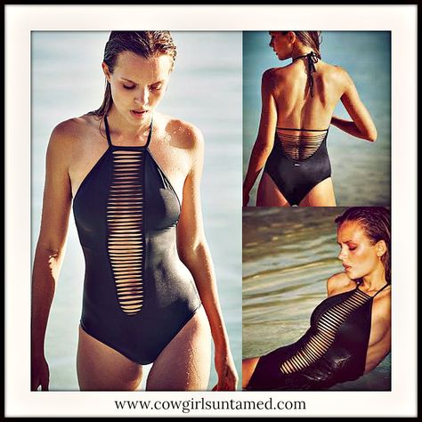 SALE!  Strappy Black One Piece Bathing Suit LAST ONE XL $28.99 #sexy #slashed #swimsuit #bathingsuit #bikini #summer #honeymoon #vacation #sale #clearance #deal #black #openback #strappy #women #outfits #fashion #biker #rocker #cowgirl #onlineshopping #wholesale #retail #deepv Cowgirl Swimsuit, Swimsuit Onepiece, Black One Piece Bathing Suit, Strappy Bathing Suit, Fashion Cowgirl, Cowgirl Clothing, Boots Country, Cowgirl Horse, Boutique Wholesale