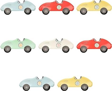 Amazon.com: Meri Meri Race Car Plates (Pack of 8) : Toys & Games Vintage Race Car Party, Race Car Party Decorations, Racing Baby, Birthday Party Plates, Car Banner, Kids Races, Car Themed Parties, Car Party, Race Car Party