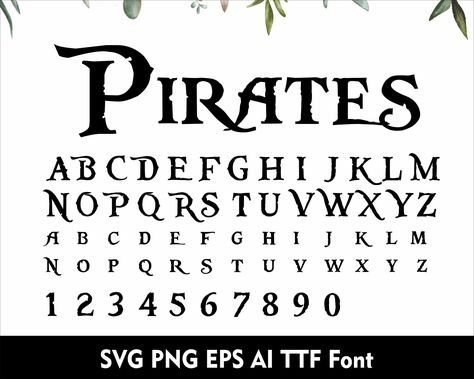 Baseball Fonts Free, Pirate Alphabet, Pirate Font, Free Svg Fonts, Pirate Clip Art, Cool Fonts Alphabet, Cute Fonts Alphabet, Tattoo Font Styles, Font Love