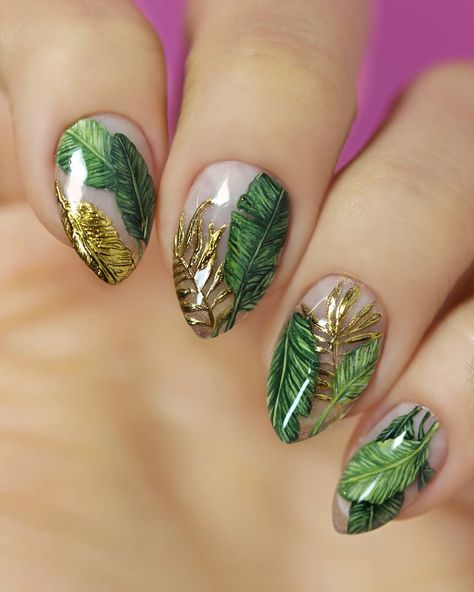 https://www.instagram.com/p/CS_JOKVoV8b/?utm_medium=share_sheet Jungle Theme Nails, Jungle Nails Design, Jungle Nails, Theme Nails, I Love Gold, Tropical Nails, Nail It, Chrome Powder, Gold Chrome