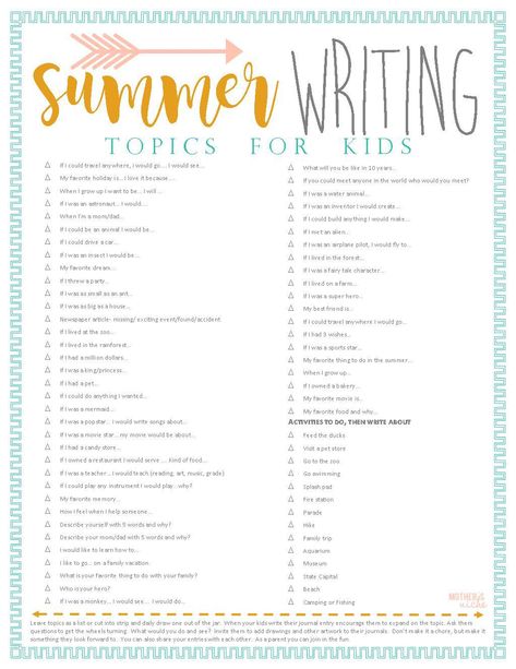 Looking for some fun things to do in the summer with your kids? Here's a free printable with 120 Summer Ideas, as well as a printable for fun writing prompts Kids Summer Schedule, Summer Writing Prompts, Fun Writing Prompts, Summer Journal, Summer Writing, Summer Schedule, Summer Fun For Kids, Writing Prompts For Kids, Writing Topics