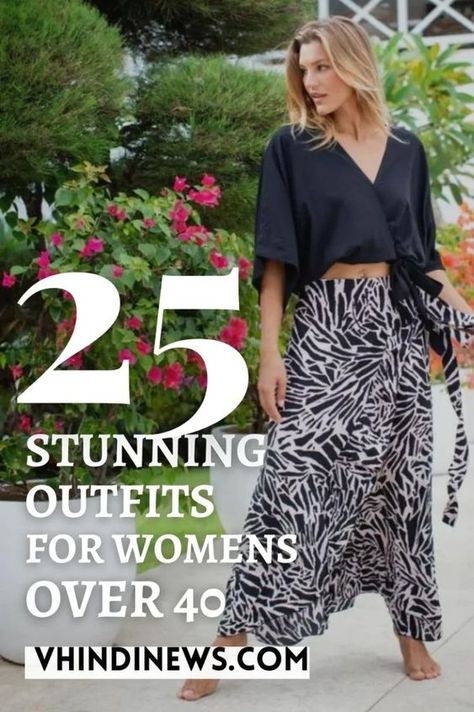 25 Best Trendy outfits for Womens over 40 Must-Try Attire in you 40s 54 Women 40s Fashion Over 40, Fashion 40s Woman Over 40, Outfits 40s, Going Out Outfits For Women, Elegant Wrap Dress, Fashion 40s, Over 40 Outfits, Daily Fashion Inspiration, Jumpsuit Chic