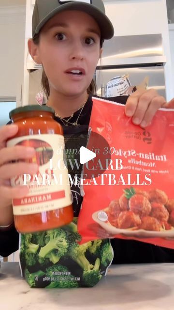 anne snow•health coach for busy mamas on Instagram: "SAVE these delicious, EASY low carb parmesan crusted meatballs for your next weeknight dinner under 30 🍝❤️

my fam is guaranteed to eat meatballs any day of the week- so we make them a lot! i saw this recipe on the back of the frozen @goodandgathertarget meatballs & decided to try it + put my own spin on it a little too 🍝

i measured most of it with my heart 🤣 but here’s the gist of what i did: 

•2-3 eggs 
•1 cup panko breadcrumbs (i used italian bc that’s what i have) 
•1/2 cup parmesan cheese 
•jar of your fav marinara (i used raos) 
•bag of frozen italian meatballs from your grocery 

how to: 
•preheat oven 425 
•whisk eggs 
•mix breadcrumbs & parm cheese together 
•line bottom of your baking dish w jar of marinara
•dip meatballs Frozen Meatballs Crockpot Marinara, Keto Meatball Casserole With Frozen Meatballs, Low Carb Meatball Casserole Frozen Meatballs, Keto Meatball Parmesan Casserole, Chicken Parm Meatballs Healthy, Marinara Dip, Frozen Italian Meatballs, Hearts Of Palm Salad, Meat Patties