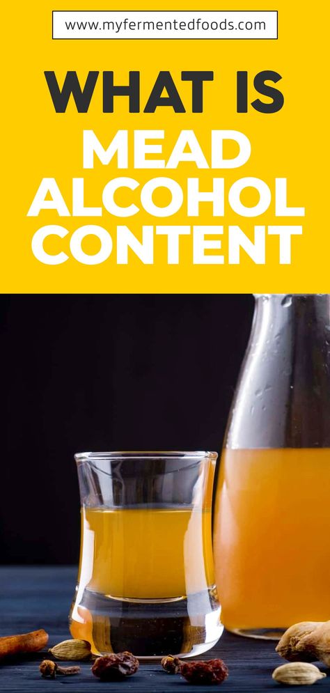 Mead is one of the oldest alcoholic fermented drinks. Core ingredients are honey, water, and yeast. Alcohol content of mead varies depending on the type of mead you want to make, ingredients used, and length of fermentation. See my post for more details: . . . #MyFermentedFoods #HoneyMead #SweetAndSour #FermentedDrink #MeadAlcoholContent #Fermentation #Fermenting #FermentedFoods #Honey #Mead #SpicyDrink Probiotic Food, Honey Mead, Fermented Drinks, Mead Recipe, Fermented Honey, Spicy Drinks, Probiotic Drinks, Honey Water, Fermented Drink