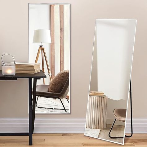 Full Length Mirror With Storage, Mirrors For Bathrooms, Leaning Against Wall, Full Length Mirror Stand, Mirror Standing, Mirror Full Length, Mirror Dressing, Rectangle Bedroom, Floor Standing Mirror