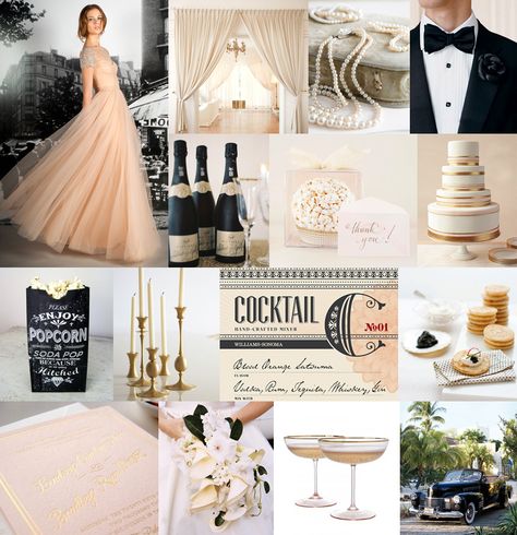 Snippets, Whispers & Ribbons Hollywood Glamour Wedding, Hollywood Glam Wedding, Blush Wedding Inspiration, Old Hollywood Wedding, Hollywood Wedding, Old Hollywood Glam, Wedding Inspiration Board, Wedding Gowns Vintage, Glamorous Wedding