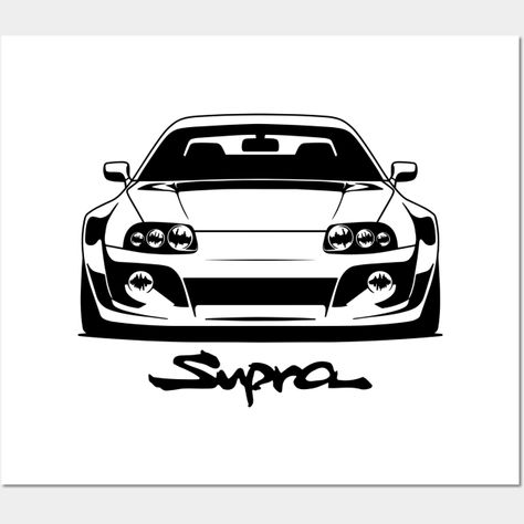 toyota supra black line - Toyota Supra Mk4 - Posters and Art Prints | TeePublic Supra Tattoo, Toyota Supra Black, Yoda Images, Car Brands Logos, Supra Mk4, Toyota Supra Mk4, Arte Peculiar, Cool Car Drawings, Stickers Car