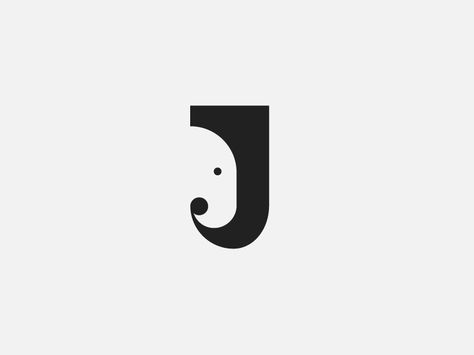 J Is For Elephant Elephant Icon, Elephant Logo Design, Ganesha Artwork, J Alphabet, Negative Space Design, Negative Space Logos, Elephant Illustration, Typo Logo, Elephant Logo