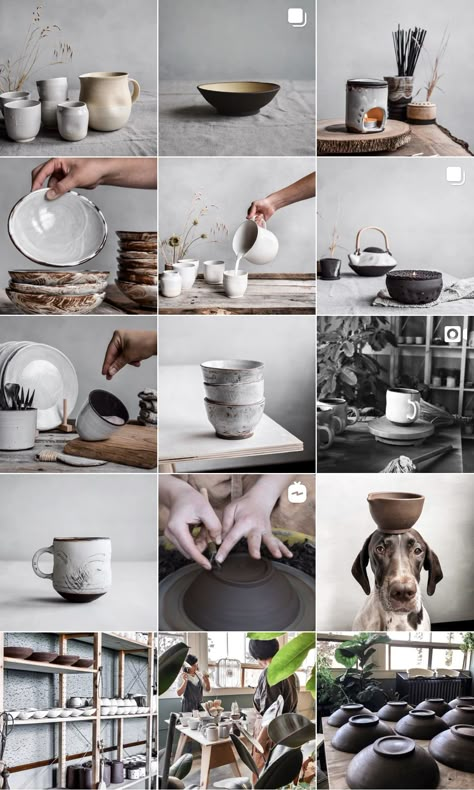 Ceramics Instagram Feed, Ceramic Pottery Photography, Pottery Instagram Feed, Photographing Ceramics, Pottery Photoshoot, Pottery Aesthetic, Instagram Feed Tips, Ceramic Photography, Ceramics Pottery Mugs