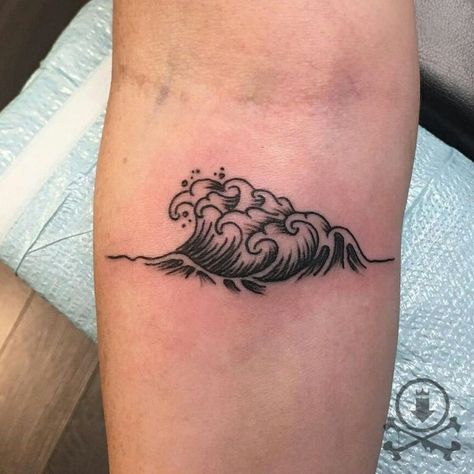 Wife Tattoo, Wave Tattoo, Sibling Tattoos, Traditional Tattoo Art, Waves Tattoo, Black And Grey Tattoos, Tattoo Shop, Black Tattoos, Traditional Tattoo