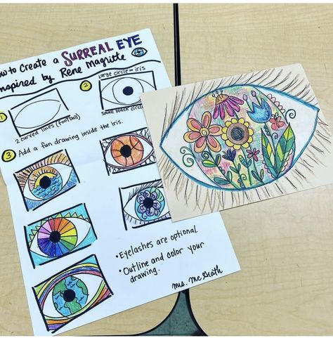 Elementary Digital Art Lessons, Quick Art Lessons Elementary, 30 Minute Art Projects, Art Club Ideas Elementary, 5th Grade Art Lessons, The False Mirror, Magritte Art, Elementary Art Lessons, Freetime Activities