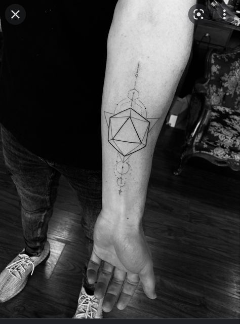 Odesza Tattoo Ideas, Odesza Tattoo, Dnd Tattoo Ideas, D20 Tattoo, Dnd Tattoo, Destiny Tattoo, Dice Art, Dice Tattoo, Shoulder Tats