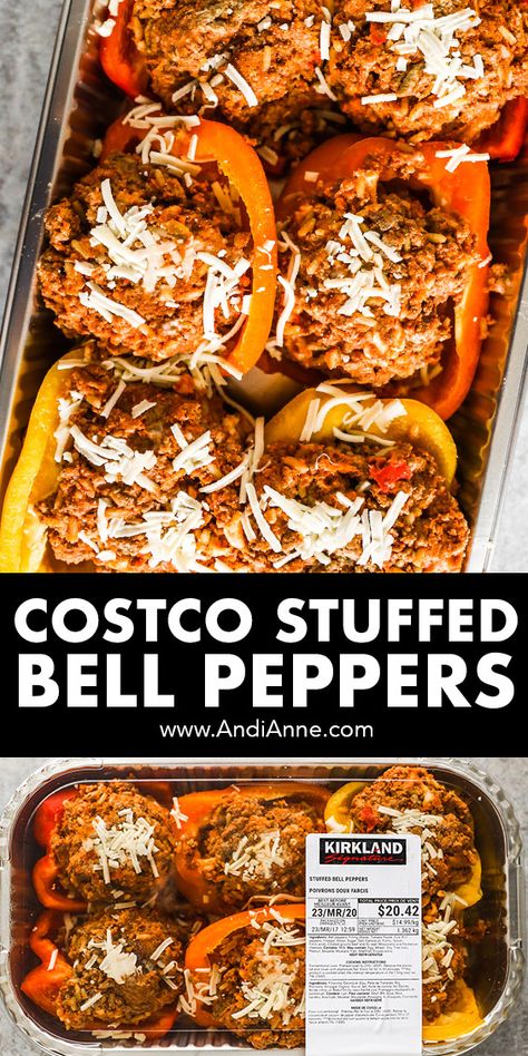 Today I am reviewing the Costco stuffed peppers. I recently picked up this easy grab-and-go meal idea to try out for an easy weeknight dinner. This is part of my best costco meals series where I share my thoughts on different pre-made meals and what they taste like, how long to cook, nutrition info, calorie info, and whether or not it’s worth buying. Costco Stuffed Bell Peppers Recipe, What To Have With Stuffed Peppers, Stuffed Bell Peppers Costco Recipe, Costco Stuffed Peppers Recipe, February Dinners, Stuffed Bell Peppers Ground Beef, Cooking Stuffed Peppers, Bell Peppers Stuffed, Unstuffed Peppers