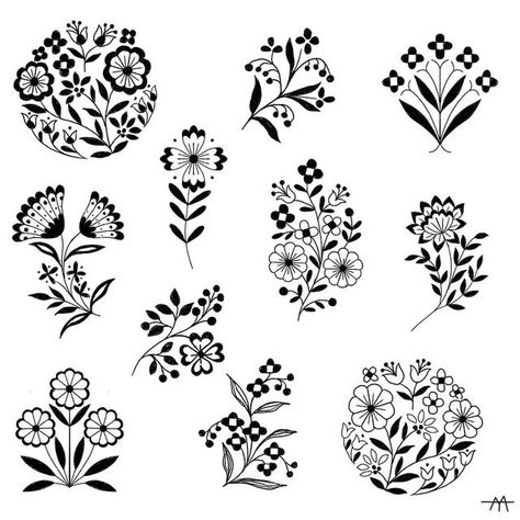 Ukrainian Flowers Tattoo, Bundle Of Flowers Tattoo, Traditional Folk Tattoo, Cool Knee Tattoos, Halloween Themed Tattoos, Below Knee Tattoo, Small Halloween Tattoos, Western Style Tattoos, Tattoos Trendy