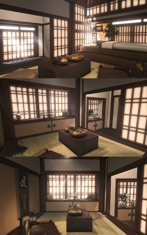 Japanese Mansion Traditional Interior, Bloxburg Japanese House Interior, Ffxiv Japanese Housing, Japanese House Layout Bloxburg, Sims 4 Japanese House Interior, Japanese Mansion Traditional, Traditional Japanese House Layout, Japanese Bloxburg, Sims 4 House Plans Layout