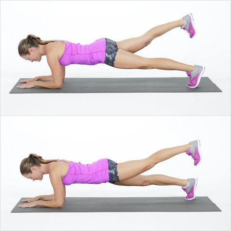 Elbow Plank With Leg Lift | POPSUGAR Fitness Elbow Plank, Stomach Toning Workouts, Plank Variations, Plank Workout, Beste Mama, Abdominal Exercises, Leg Lifts, Toning Workouts, Workout Moves