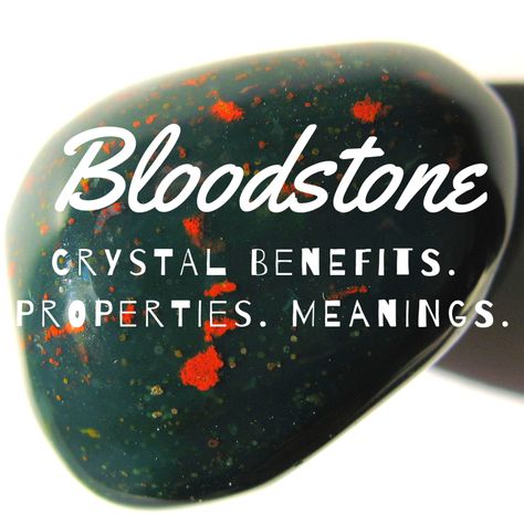 Bloodstone is a powerful crystal used for healing. It is a blood-red stone with incredible healing properties. Discover the benefits and meaning behind this widely available mineral. Crystals Properties, Chakras Stones, Smudging Crystals, Bloodstone Crystal, Stone Meanings, Healing Crystals Meanings, Witch Stuff, Blood Stone, Earth Gift