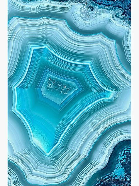 "Shades Of Aqua Agate Geode Slice" Art Print by Lucky-Town-Art | Redbubble Shades Of Aqua, Blue Geode, Geode Slice, Taylor Swift Wallpaper, Agate Geode, Iphone Wallpaper, Agate, Abstract Artwork, Shades