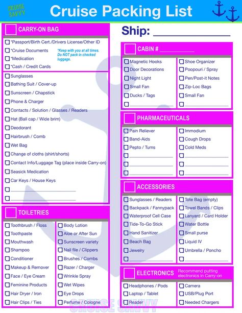 Cruise Packing List Cruise Savvy.pdf 10 Day Cruise Packing List, Cruise Packing Checklist, Cruise Packing List, Printable Packing List, Cruise Ideas, Cruise Packing, Packing List For Cruise, Packing For A Cruise, Packing Checklist