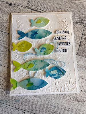 Stampin Up Fish And A Wish, A Fish & A Wish Stampin Up Cards, Fish Cards Handmade, Watercolor World Stampin Up Cards, Stampin Up Get Well Cards, Seaside Cards, Fish Cards, World Watercolor, Sea Cards