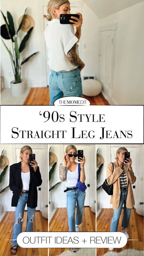 Jeans And Birkenstocks Outfits, Straight Cropped Jeans Outfit, Denim Jeans Outfit Summer, Birkenstocks Outfits, Straight Leg Jeans Outfit, Jeans And Bodysuit, Cropped Jeans Outfit, Straight Jeans Outfit, Denim Jeans Outfit