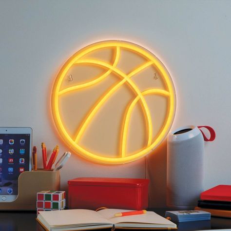 #NeonSigns #BrightIdeas #NeonSignNames #NeonInspiration #NeonRoom #RoomDecor Sports Themed Rooms For Boys, Basketball Home Decor, Rustic Sports Bedroom, Teen Basketball Bedroom, Boys Sports Themed Bedroom, Teen Boy Sports Bedroom, Boys Basketball Bedroom Ideas, Basketball Bedroom Ideas Boys, Sports Themed Bedroom For Boys