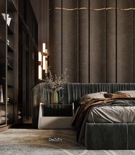 Modern Bedroom :: Behance Bedroom Interior Design Luxury Classy, Black Luxury Bedroom, Luxe Bedroom, Bedroom Interior Design Luxury, Modern Luxury Bedroom, Stylish Lighting, Black Bedroom, Bedroom Bed Design, Luxury Bedroom