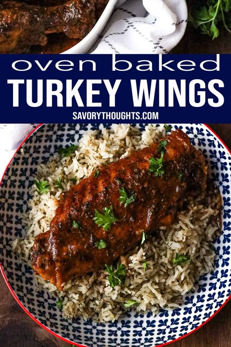 Simple but delicious oven baked turkey wings recipe that will be the star dish on the main table. Oven Baked Turkey Wings, Panamanian Recipes, Oven Baked Turkey, Bake Turkey Wings Recipe, Turkey Wings Recipe, Beef Shank Recipe, Smoked Turkey Wings, Turkey Prep, Baked Turkey Wings