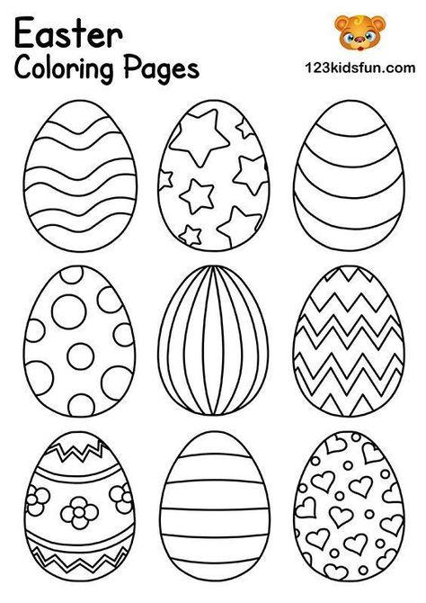 Easter Eggs Coloring Pages for Kids Easter Printables Preschool, Vintage Easter Printables, Eggs Coloring Pages, Påskeaktiviteter For Barn, Easter Eggs Coloring, Easter Coloring Pages For Kids, Diy – Velikonoce, Free Easter Coloring Pages, Printable Easter Activities