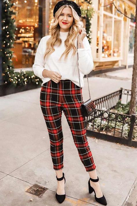 Plaid dress pants