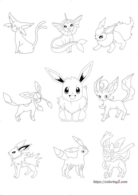 Pikachu's Space Odyssey Coloring Pages Pokemon Evie, Evie Pokemon, Evee Pokemon, Pokemon Colouring, Pikachu Evolution, Pikachu Coloring, Evee Evolution, Pikachu Coloring Page, Eevee Evolution