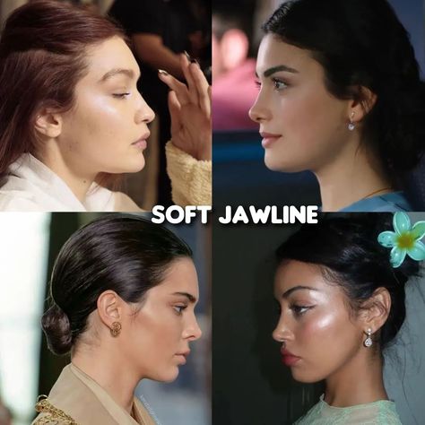 Which one do you choose?? #defindjawline #softjawline #sparpjawline #recedingjawline #jawline #jawlineytips #foryoupage #foryou Jawline Types, Weak Jawline Women, Soft Jawline Side Profile, Bad Jawline, Soft Jawline Aesthetic, Sharp Jawline Aesthetic, Jawline Surgery, No Jawline, Slim Jawline