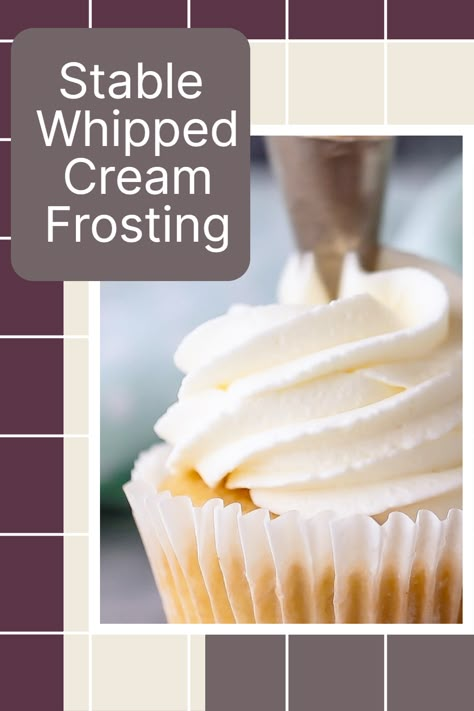 Whip N Ice Frosting, Whip Canned Frosting, Not So Sweet Whipped Frosting, Stable Frosting For Piping, Make Ahead Frosting, Whipped Fluffy White Frosting, Whipped White Frosting, Satin Whipped Frosting Recipe, How To Make Whip Cream Frosting For Cake