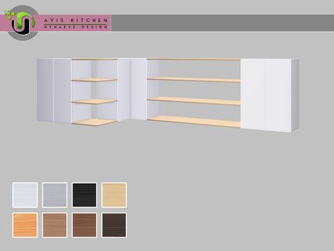 The Sims Resource - Avis Kitchen Shelves Sims 4 Kitchen Shelves, Sims4 Cc Shelves, Sims 4 Cc The Sims Resource Furniture Kitchen, Nynaevedesign Sims 4, Sims 4 Pantry Shelf, Sims 4 Cc Pantry Shelves, Sims 4 City Living Mods, Sims4cc Kitchen, Sims 4 Cabinets Cc