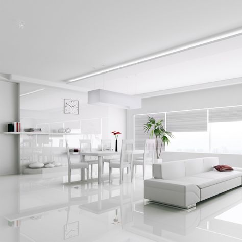 High Gloss Floors, White Laminate Flooring, Laminate Flooring Colors, White Wood Floors, Casa Clean, White Marble Floor, White Tile Floor, Living Room Tiles, Room Tiles