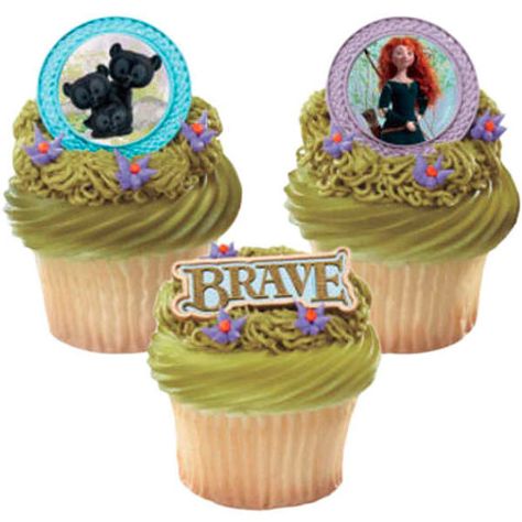 Brave cupcake rings Olivia Mcdowell, Merida Birthday Party, Brave Cakes, Brave Birthday Party, Braves Party, Brave Merida, Brave Princess, Dessert Items, Princess Merida