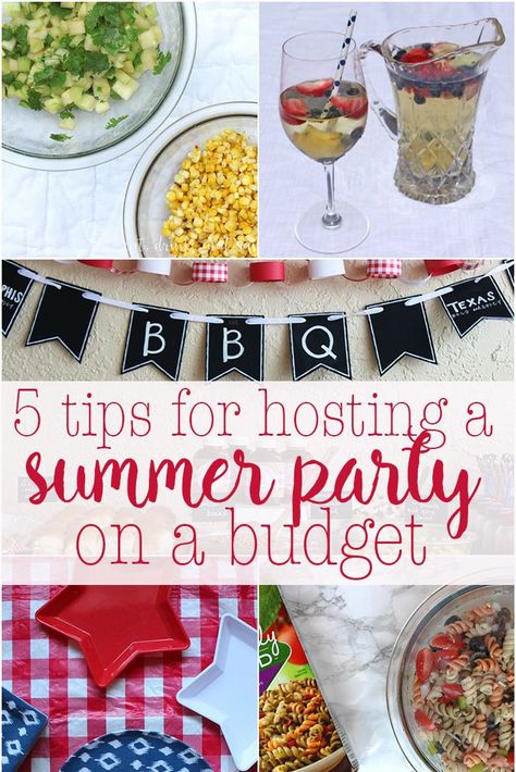 Summer entertaining is easy and inexpensive with these easy summer party tips. #summer #entertaining #party Water Sensory Play, Cookout Party, Party On A Budget, Budget Party, Wine And Cheese Party, Party Tips, Cheese Party, Summer Cookouts, Party Dishes