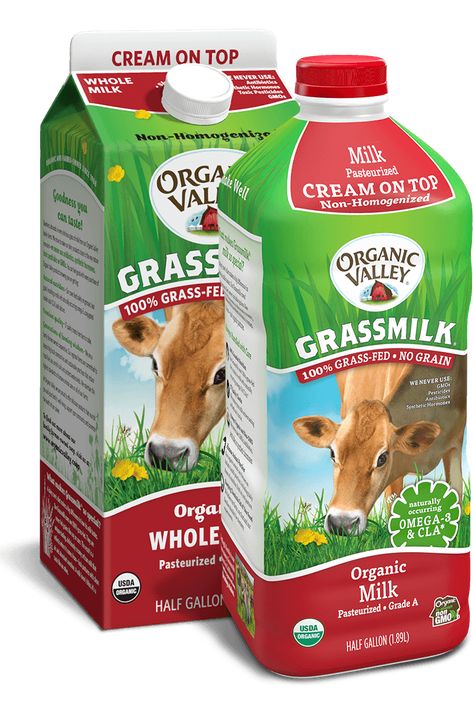 Whole Cream on Top Grassmilk - Half Gallon | Organic Valley (I can't find this minimally-pasteurized milk, anymore!) Cow Liver, Organic Valley, From Farm To Table, Pasteurizing Milk, Happy Cow, Organic Milk, Homemade Yogurt, Eating Organic, Nutrition Guide