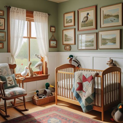 Loft Nursery, Maximalist Nursery, Thrifted Nursery, Cottagecore Nursery, Antique Nursery, Microsoft Copilot, Duck Nursery, Cottage Nursery, Vintage Baby Nursery