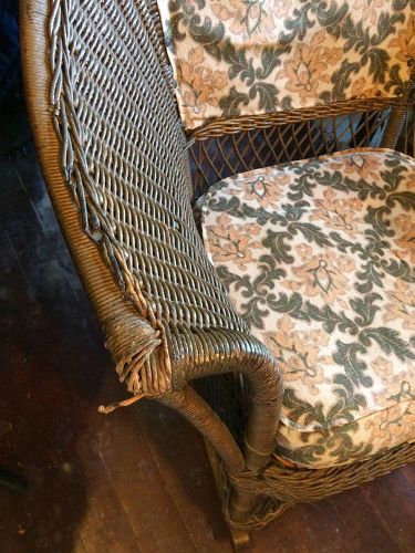 How do you clean antique wicker that has been painted and is brittle? | Hometalk Type Of Paint, Antique Wicker, How Do You Clean, Interesting Ideas, The Closet, Wicker Chair, What Type, The Floor, How Can