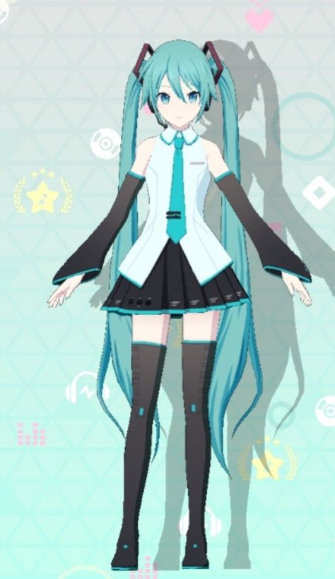 Hatsune Miku in her default outfit in colourfulstage. Hatsune Miku Project Sekai Outfits, Miku Outfit Design, Hatsune Miku Full Body Png, Miku Full Body Png, Hatsune Miku Full Body Picture, Hatsune Miku Outfit Design, Hatsune Miku Clothes, Miku And Len, Magazine Outfits